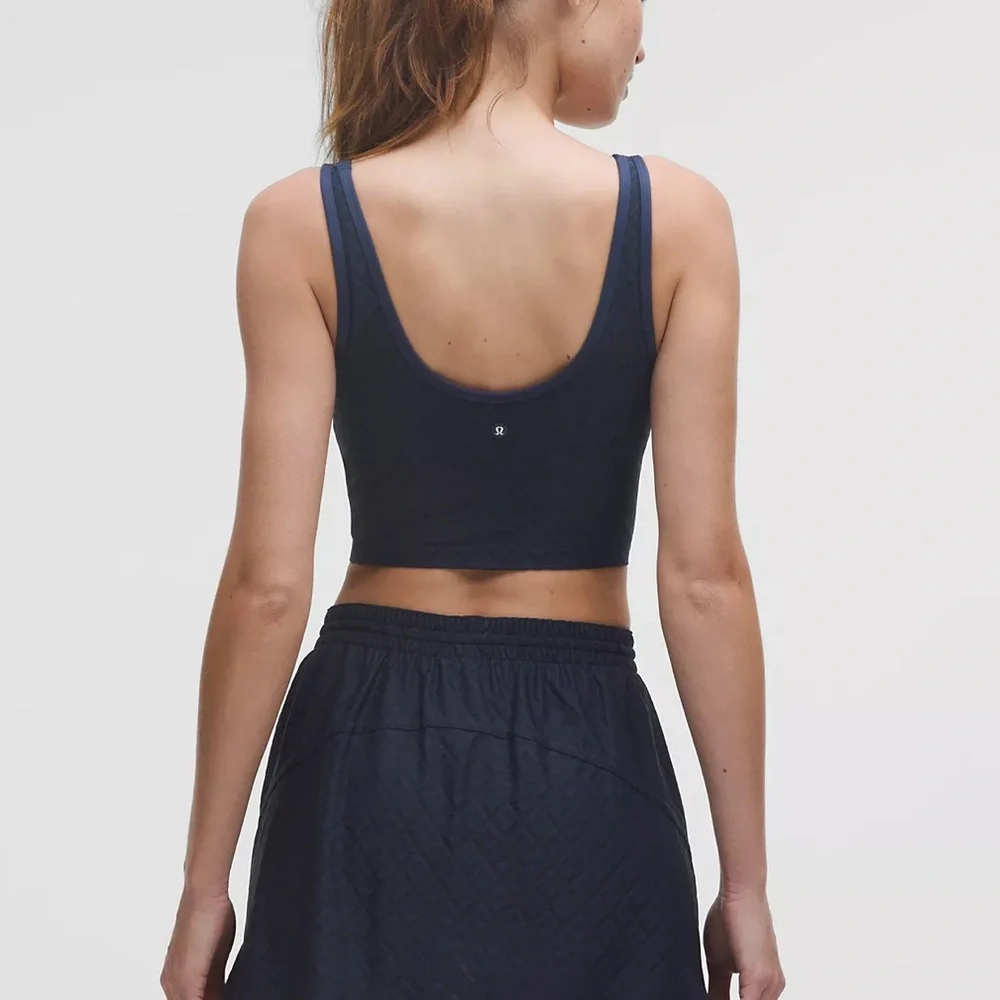 Lululemon Athletica Textured Mesh Tennis Tank Top Blue Women Size XL New